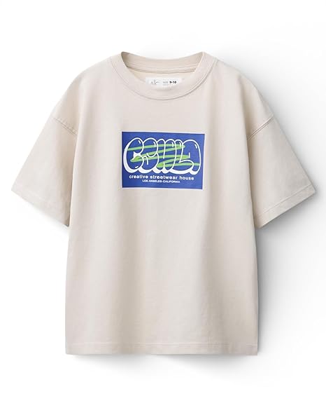 Alan Jones Clothing Boys Oversized Cotton Printed T-Shirt | Round Neck, Short Sleeves, Casual Wear