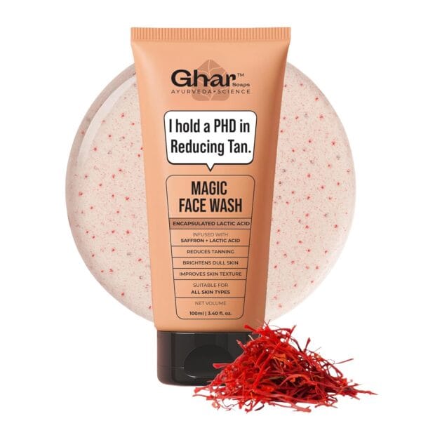 GHAR SOAPS De-Tan Face Wash with sandalwood and saffron GHAR SOAPS De-Tan Face Wash - top 3 face washes in India