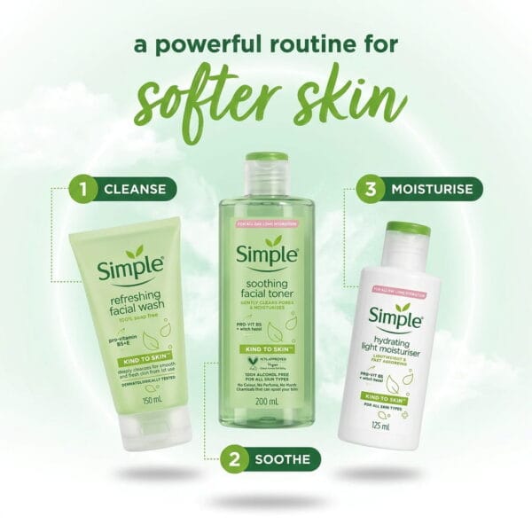 Simple Kind To Skin Refreshing Facial Wash – Gentle Face Wash for Sensitive Skin