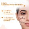 The Derma Co Sunscreen blended on Indian skin tone with zero white cast The Derma Co Sunscreen blended on Indian skin tone with zero white cast