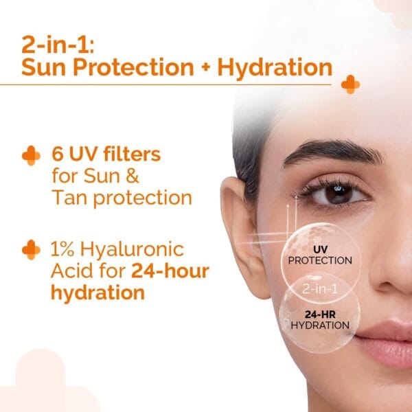 The Derma Co Sunscreen blended on Indian skin tone with zero white cast The Derma Co Sunscreen blended on Indian skin tone with zero white cast