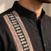 Studio photo of black short kurta for men