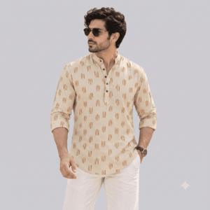 Mens Printed Short Kurta Mens Printed Short Kurta