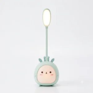 Mint green cute study lamp for kids with flexible gooseneck