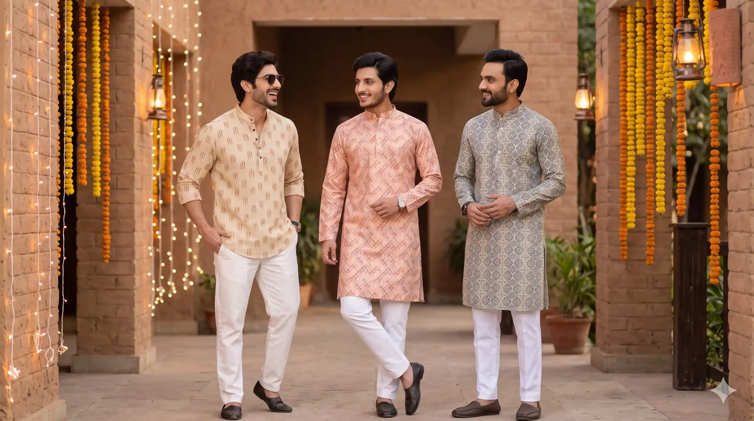 Men wearing best short kurta styling collection for Diwali and wedding celebrations